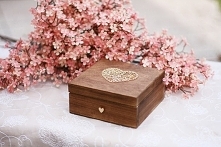 Kasetka z sercem  na obrączki - PERSONALIZACJA