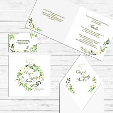 Zaproszenie na Chrzest Zielony Wianek personalizowane
Zaproszenie z zielonym, naturalnym motywem zachwyci gości i podkreśli klimat uroczystości Chrzcielnej!