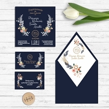 Zaproszenie komunijne Atramentowa Wariacja Personalizowane
Śliczne, rustykalne wzory na zaproszeniu wprowadzą w zachwyt zaproszonych gości!