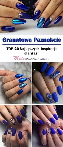 Granatowe Paznokcie w Piękn...