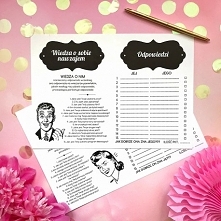 Gra w formie karty ułatwi Wam przygotowanie zabawy, która sprawdzi, czy Młoda Para zna się na tyle dobrze, by wziąć ślub :) Nasz bestseller!