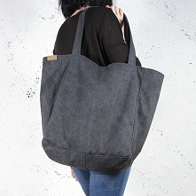 Lazy bag torba czarna na zamek / vegan / eco