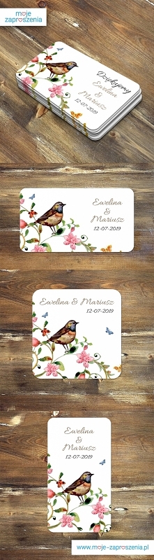 Magnesy ślubne - Podróżniczek Podziękowanie dla gości weselnych. Cena już od 1,39 zł / szt. 3 formaty magnesów do wyboru: poziome, kwadratowe, pionowe. W kolekcji Podróżniczek z...