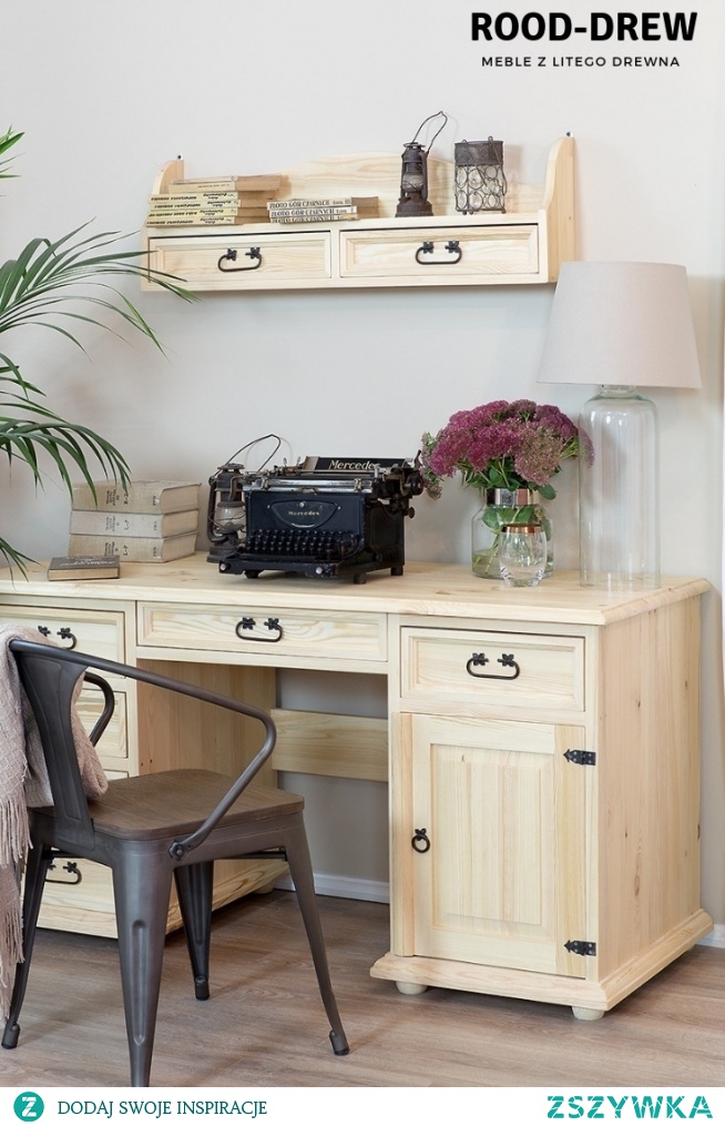 Biurko sosnowe w stylu rustykalnym