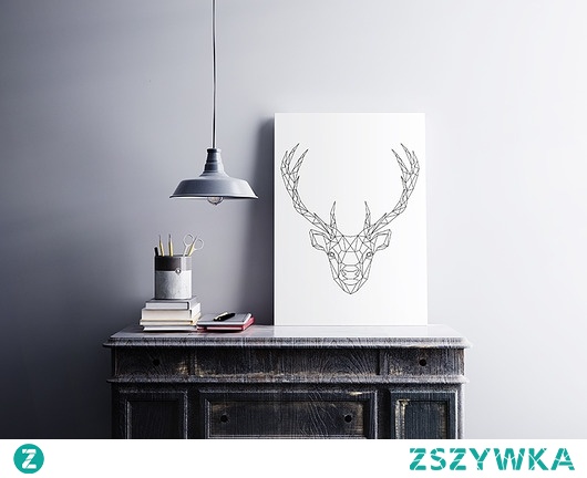 Plakat geometryczny Jeleń - A2