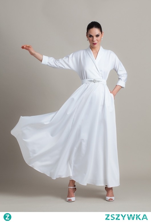 Elegancka prosta suknia ślubna