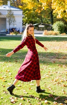 NEW POST RED CHECKED DRESS