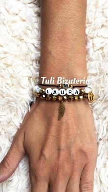 Bransoletka z imieniem dziecka lub dowolnym napisem by Tuli Biżuteria