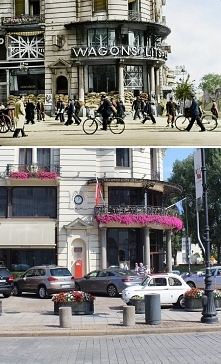 Hotel Bristol na zdjęciu Juliena Bryana we wrześniu 1939. Zdjęcie kolorowane współcześnie.