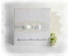 PRODUKT NA ZAMÓWIENIE.
Zaproszenia na uroczystość Chrztu Świętego - wzory.

Dostępne w czterech wersjach kolorystycznych do wyboru:

biały i kremowy

biały i różowy

biały i nie...