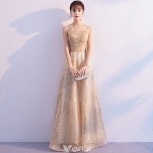 Bling Bling Złote Przezroczyste Sukienki Wieczorowe 2019