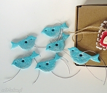 Zawieszki świąteczne. Turkusowe ptaszki z kolekcji Weihnachten