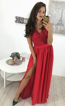 Sukienka koronka maxi