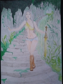 Imię bohaterki: Manion (Original character)
Data wykonania pracy: 14.02.2018
Medium: Ołówek HB od BIC, Kredki szkolne trójkątne St. Majewski, Długopis czarny od BIC