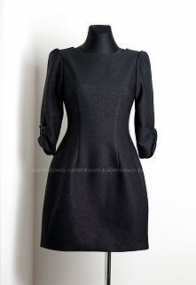 sukienkowo.com Kliknij w zdjecie by przejsć do produktu. PAOLA - klasyczna sukienka z wiązaniem czarna