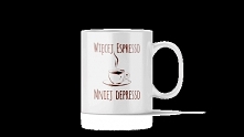 Kubek z dobra radą dla Niej i dla Niego.
Więcej espresso - mniej depresso