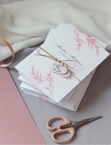 zaproszenia ślubne delikatne różowe gałązki akwarelowe zaproszenianavi.pl