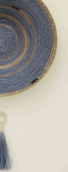 Ścienna dekoracja, talerz etno, len.