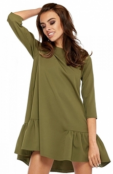 Ooh lala Barbi sukienka 3/4 khaki Wygodna sukienka, w której każda kobieta będzie wyglądać doskonale, wykonana została z wysokiej jakości dzianiny, luźniejszy fason pięknie prez...