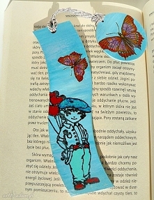 Chłopczyk z balonami. Zakładka do książki w z kolekcji Bücherwurm