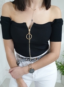 Top ZIP dzianina czarny.
Ottanta - sklep online