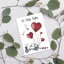 Kartka Ślubna "Tandem z balonikami"