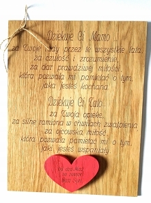Grawerowane podziękowania będą doskonałym wyrazem emocji i piękną pamiątką dla Waszych rodziców<3 --> klik w zdjęcie