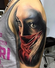 incredible face 3d tattoo