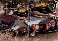 Tarta karmelowo-czekoladowa z orzeszkami ziemnymi