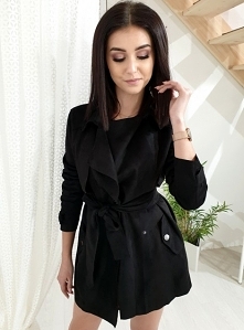 Płaszcz TRENCZ zamsz czarny.
Ottanta - sklep online