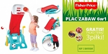 Fisher Price 6w1 plac zabaw dla dzieci zjeżdżalnia koszykówka + 3 piłki Disney Gratis!