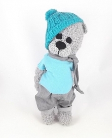 TOLEK - szydełkowy miś, personalizacja