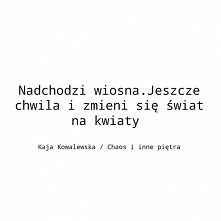 Nadchodzi wiosna...