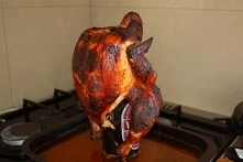 Pieczony , butelkowy kurczak po pekińsku