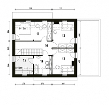 Dom Sosnówka to świetna propozycja dla osób szukających efektownego i niedrogiego domu. Rzut podasza.