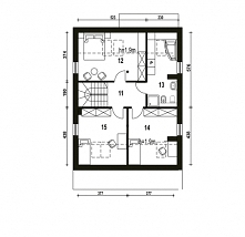 Mazurek II to projekt niedużego, nowoczesnego i wygodnego domu jednorodzinnego. Projekt został wykonany ze szczególnym uwzględnieniem walorów ekonomicznych... Rzut poddasza.
