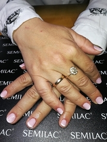 Drugi french, do perfekcji daleko, ale kuzynka nie narzeka :) semilac 002, sugar effect indigo