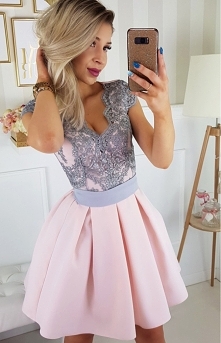 Elegancka sukienka balowa różowa 2139-33