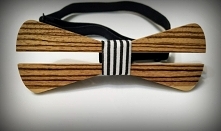 Drewniana muszka do koszuli z drzewa egzotycznego ZEBRANO! --> link w komentarzu