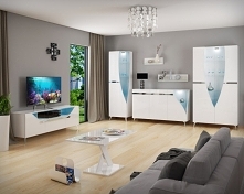 System TULIP - dwie wersje wykończenia: uchwyty i stopki chromowe lub czarne. Meble w nowoczesnym stylu. KIELECKA FABRYKA MEBLI PL