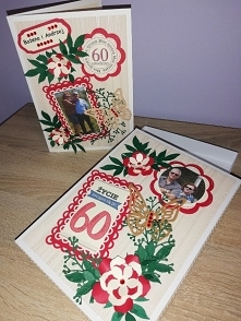 Kartka i pudełko z okazji 60 urodzin Bożeny i Andrzeja