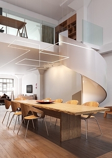 Ciekawe oświetlenie jadalni z profilami LED od klusdesign.pl