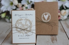 Rustykalna kartka ślubna w pudełku