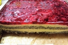 Ciasto makowe z malinami i kremem/Makowa Panienka