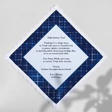 chusteczka z podziękowaniem w kratkę