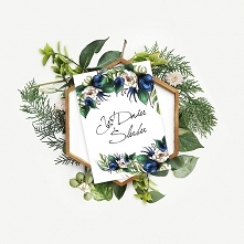 Kartka Ślubna "Indigo Flowers"