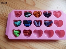 Wykorzystanie połamanych kredek świecowych.