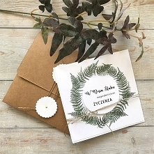 Kartka ślubna z motywem roślinnym