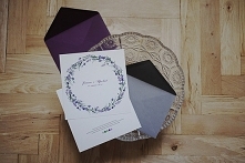 Lawendowe zaproszenia ślubne NA ZAMÓWIENIE
