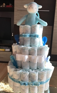 Torcik z pampersów mojego wykonania :)